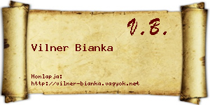 Vilner Bianka névjegykártya